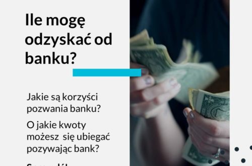 Obrazek na bloga Adwokat Frankowiczów adwokat z Warszawy Jakub Ryzlak. Tekst: Ile mogę odzyskać od banku?; Jakie są korzyści pozwania banku?; O jakie kwoty możesz się ubiegać pozywając bank?